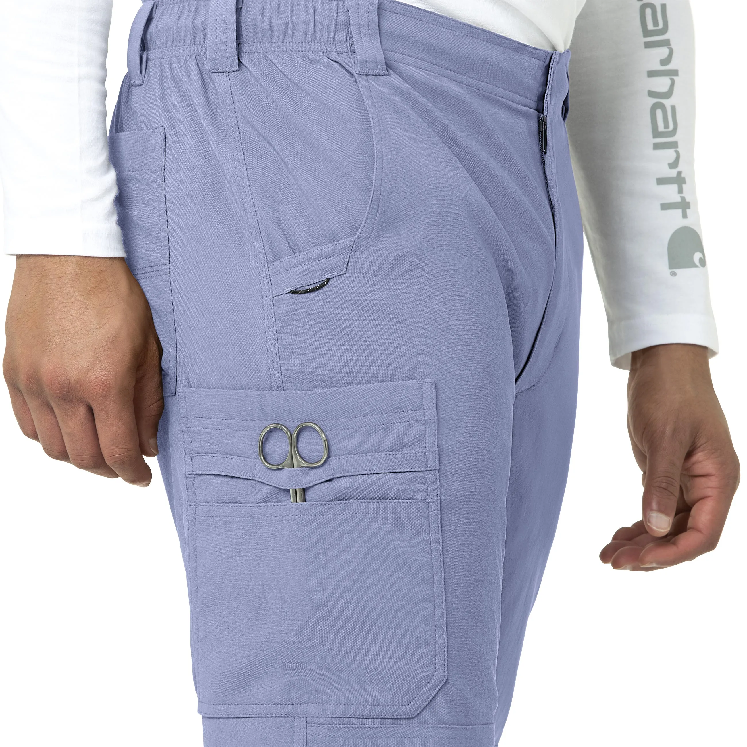 Rugged Flex Peak C55037 Men's Straight Leg Cargo Scrub Pants Ceil Blue
