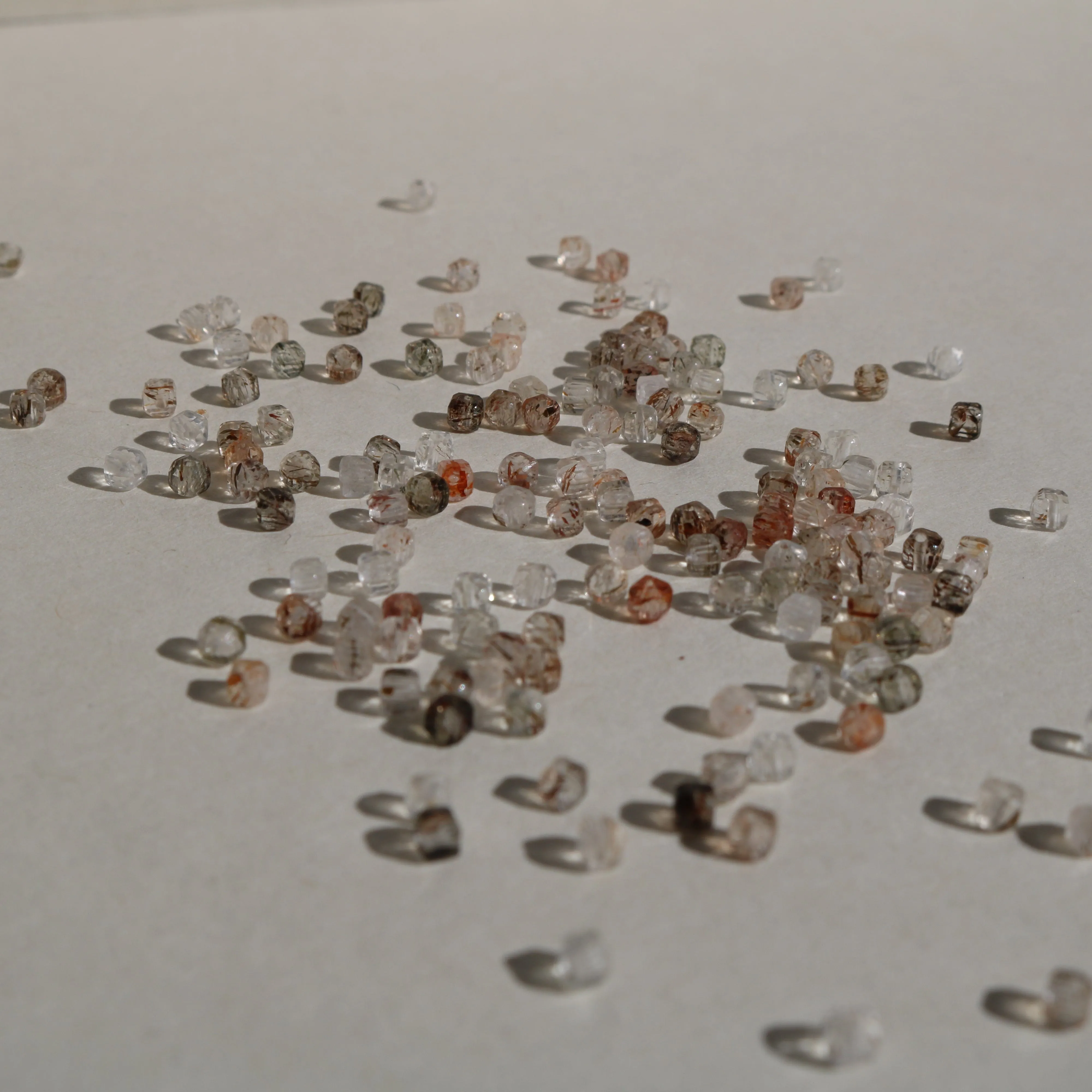 RUTILE QUARTZ CUBES BEADED NECKLACE