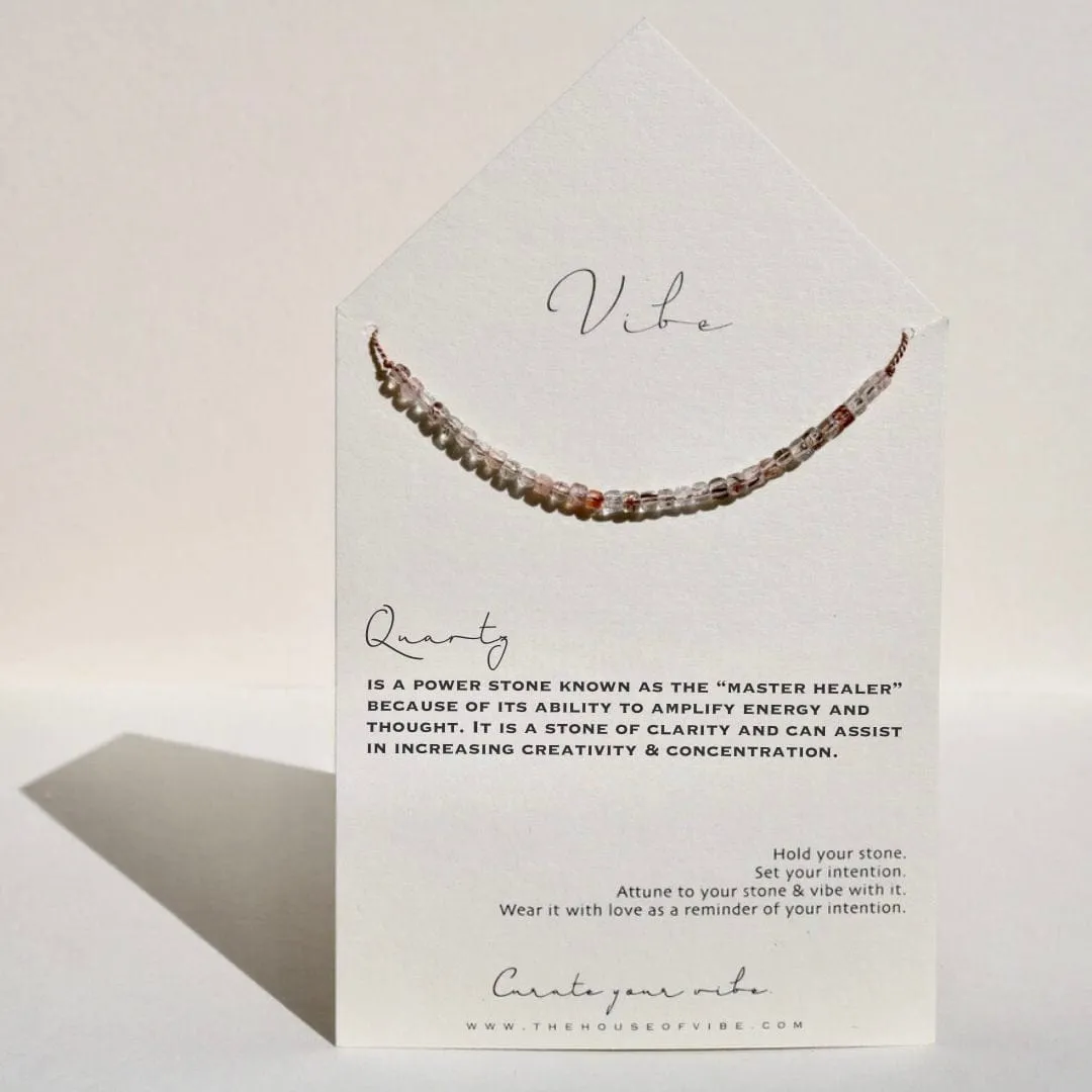 RUTILE QUARTZ CUBES BEADED NECKLACE