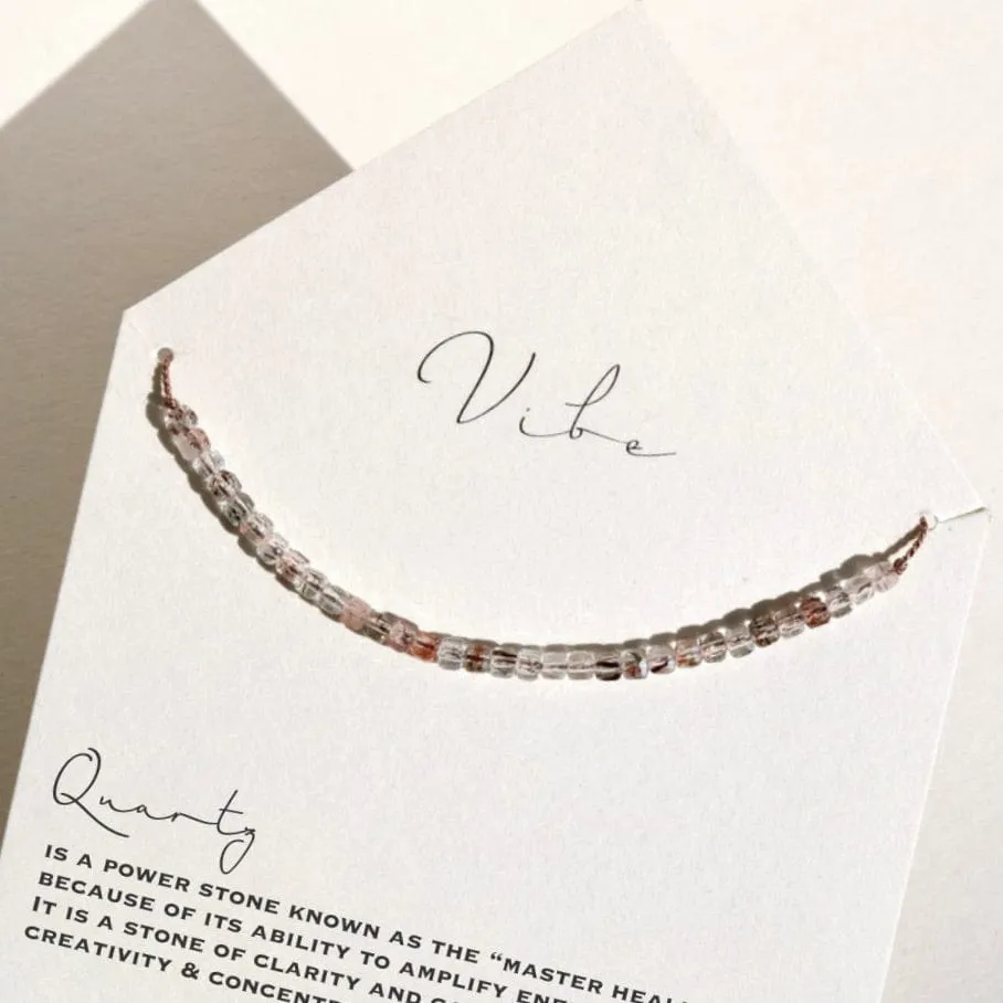 RUTILE QUARTZ CUBES BEADED NECKLACE