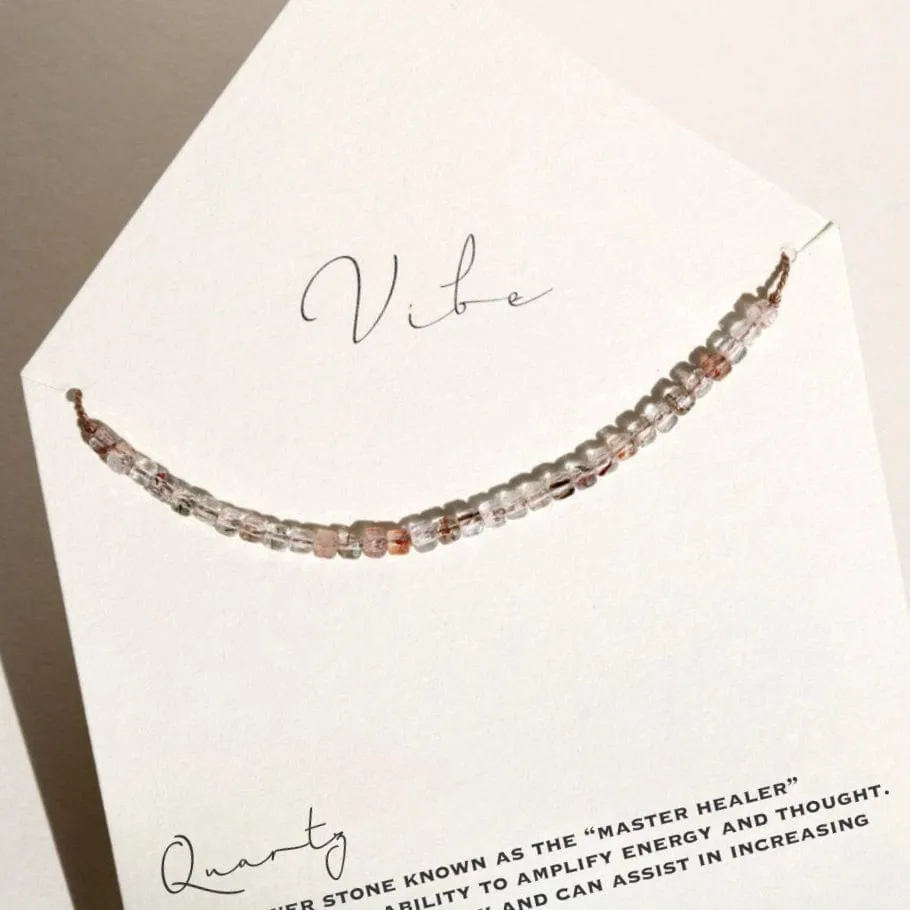 RUTILE QUARTZ CUBES BEADED NECKLACE