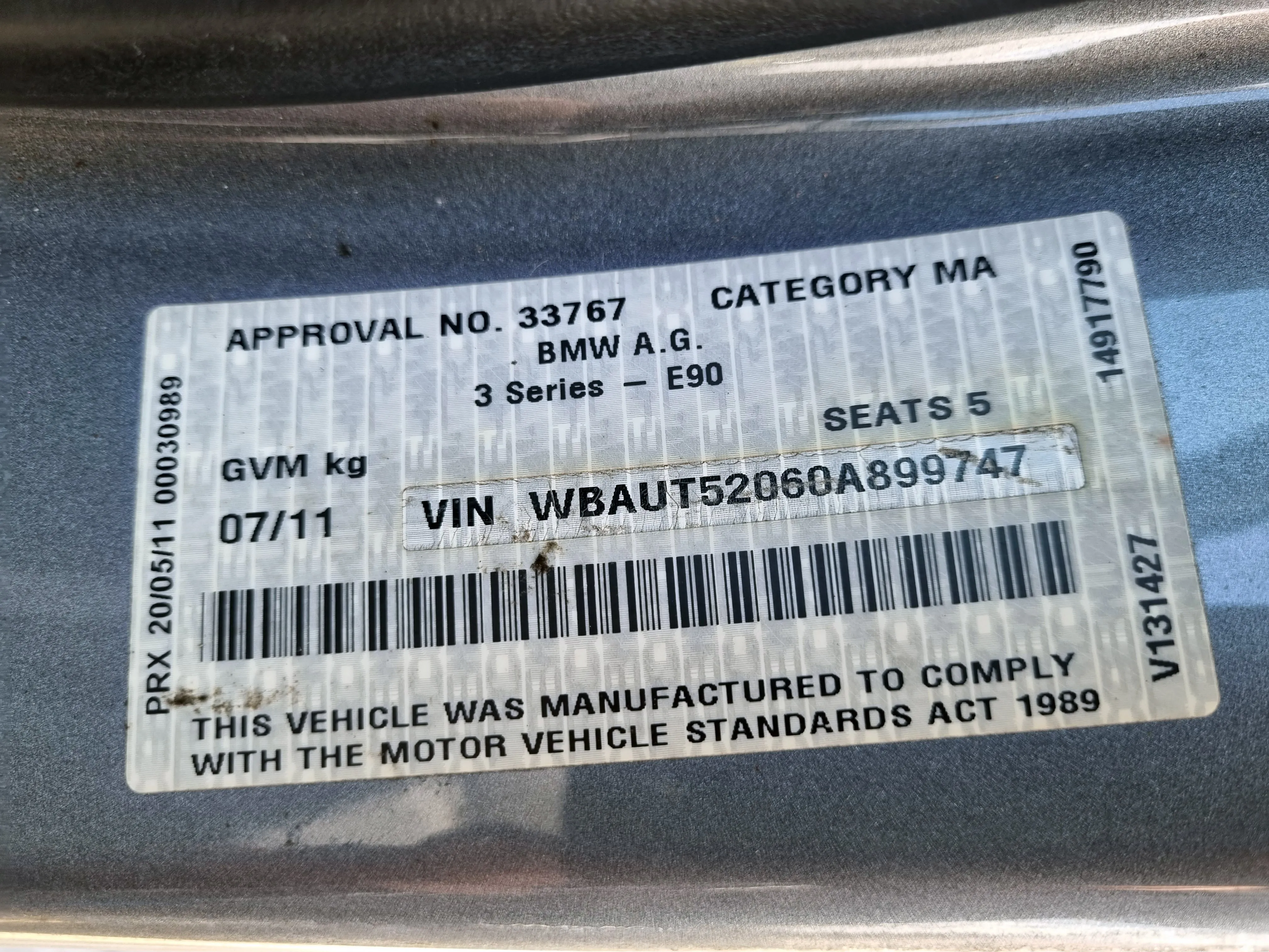 S2929 3' E91 LCI Touring 323i N52N AUTO 2011/04