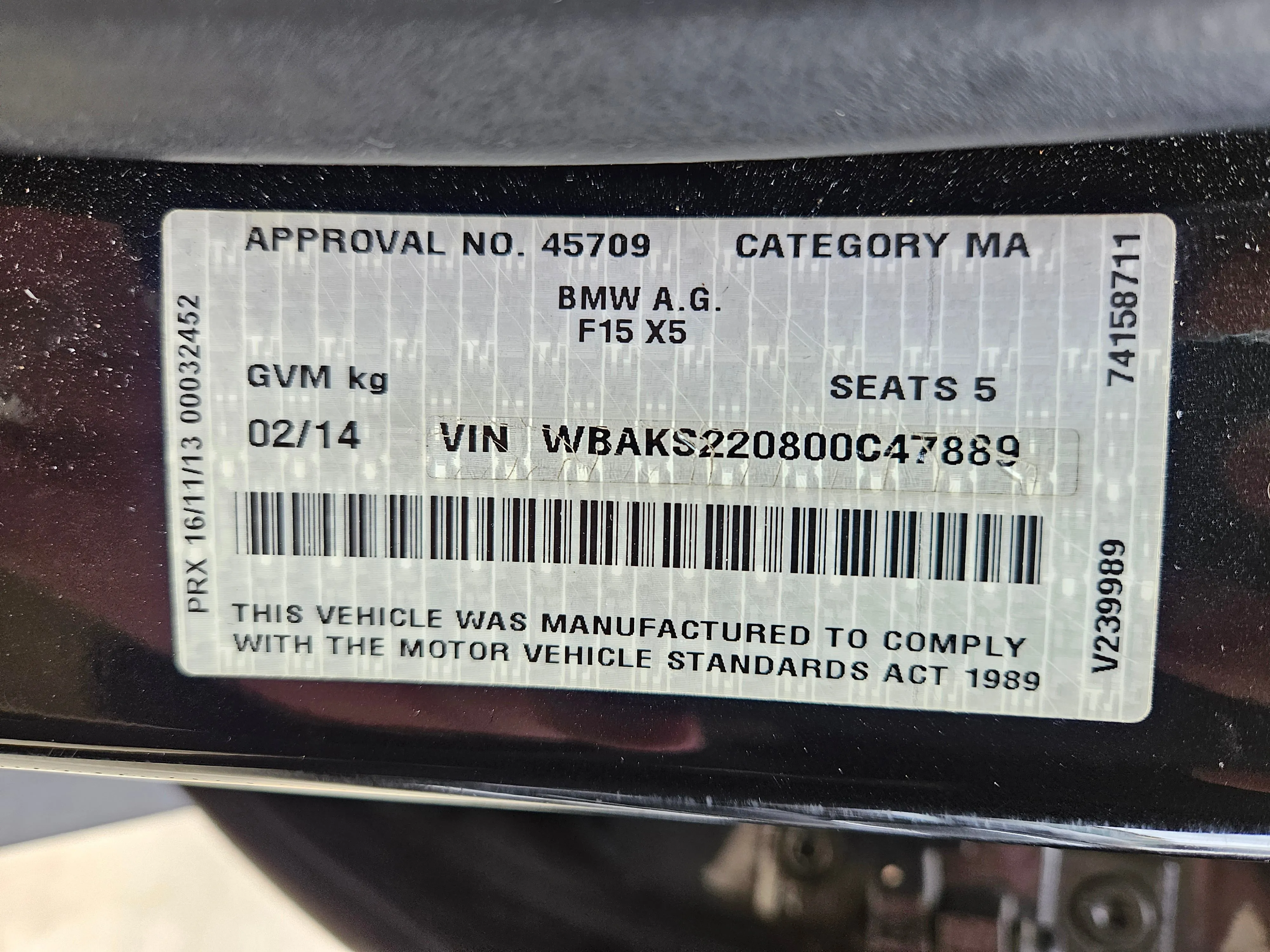 S3084 X5 F15 SAV 25dX N47S1 AUTO 2013/12