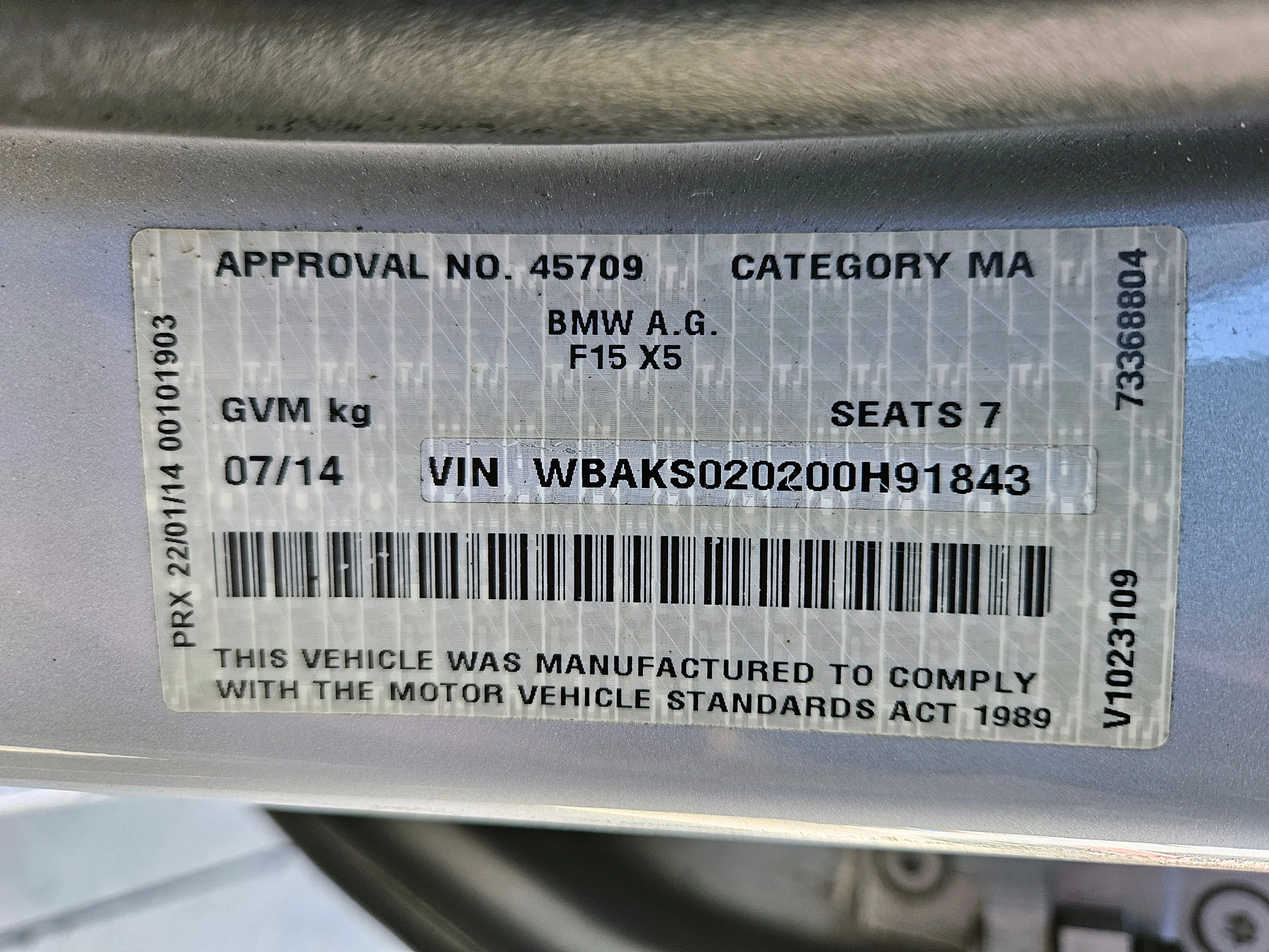 S3182 X5 F15 SAV 25dX N47S1 AUTO 2014/04