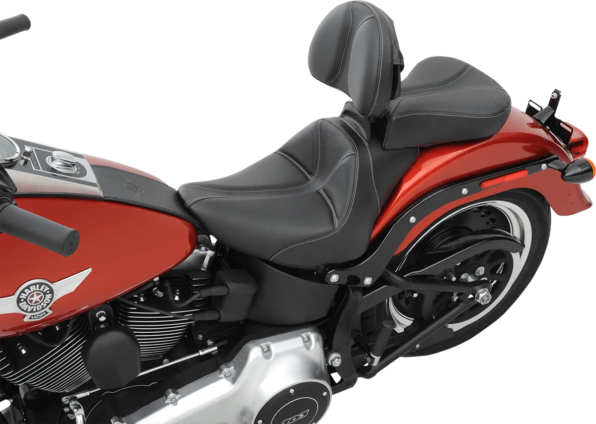 Saddlemen 806-12-0042 Dominator Solo Seat with Backrest Option - Smooth SaddleHyde