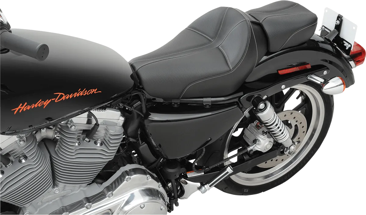 Saddlemen 807-03-0042 Dominator Solo Seat with Backrest Option - 4.5gal. Tank - Smooth SaddleHyde