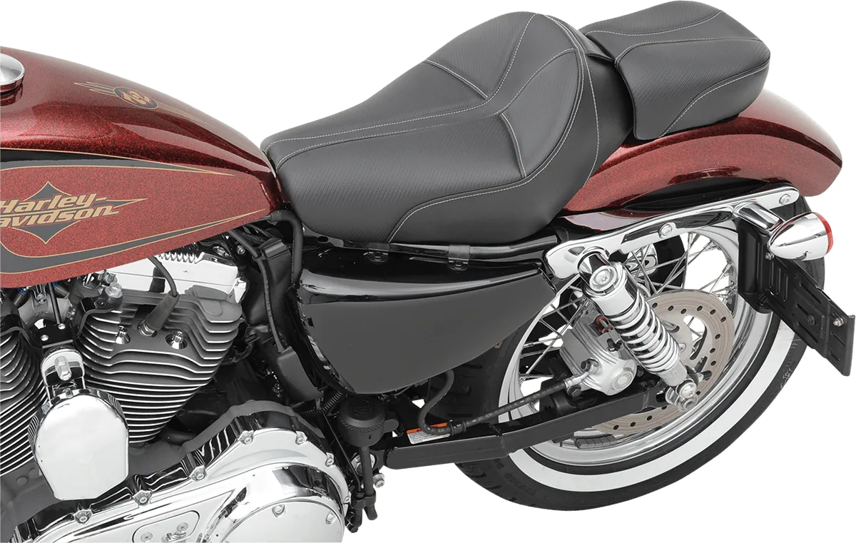 Saddlemen 807-03-0042 Dominator Solo Seat with Backrest Option - 4.5gal. Tank - Smooth SaddleHyde
