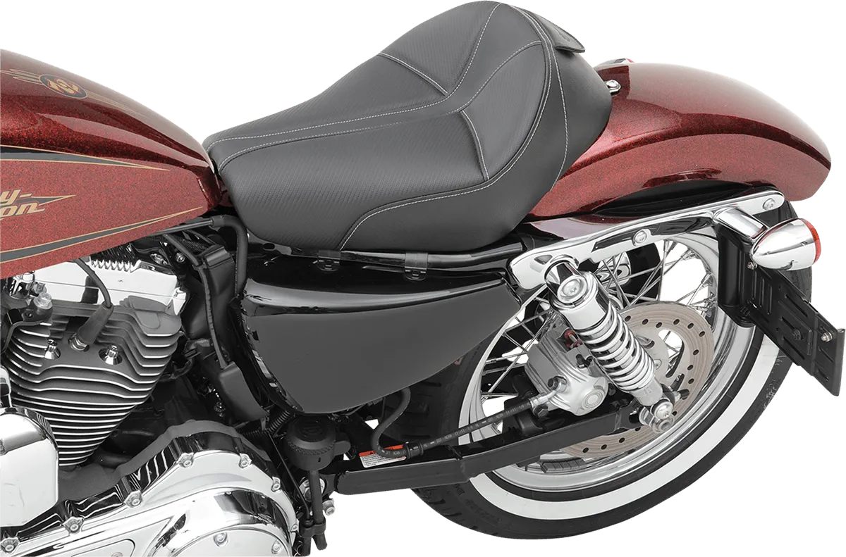 Saddlemen 807-03-0042 Dominator Solo Seat with Backrest Option - 4.5gal. Tank - Smooth SaddleHyde