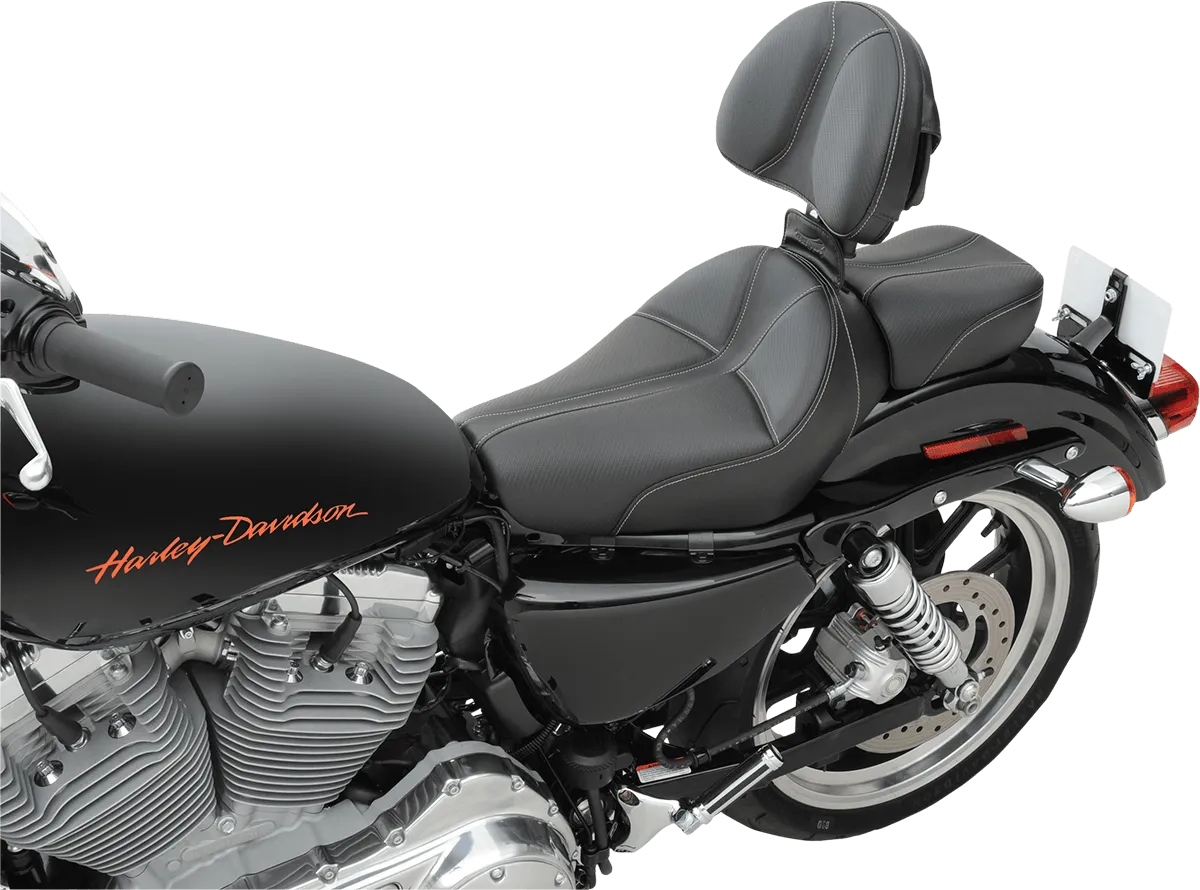 Saddlemen 807-03-0042 Dominator Solo Seat with Backrest Option - 4.5gal. Tank - Smooth SaddleHyde