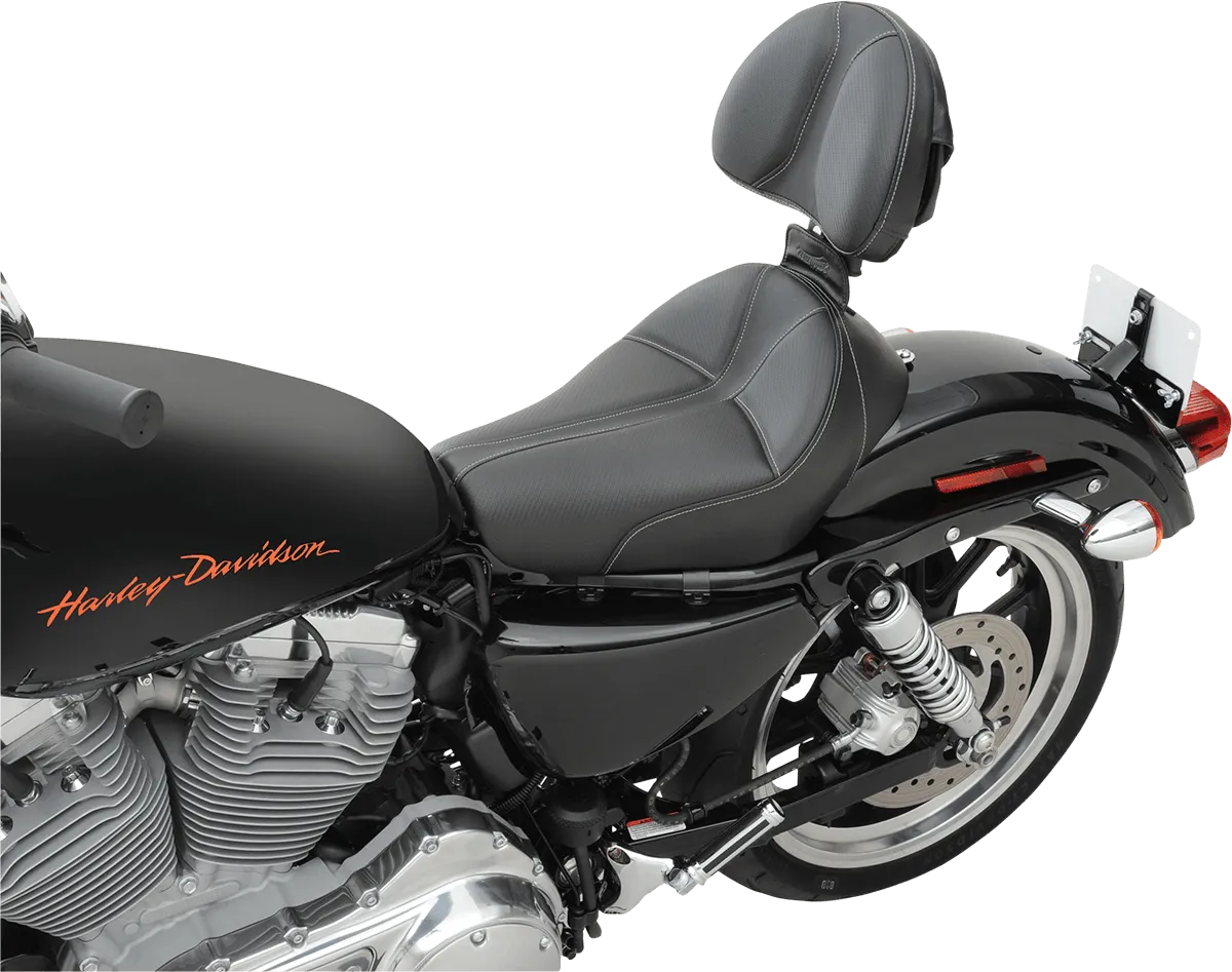 Saddlemen 807-03-0042 Dominator Solo Seat with Backrest Option - 4.5gal. Tank - Smooth SaddleHyde
