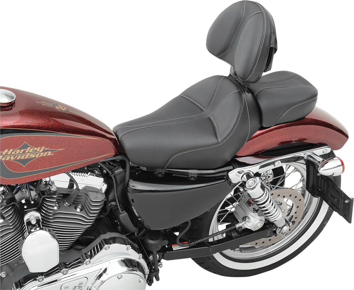 Saddlemen 807-03-0042 Dominator Solo Seat with Backrest Option - 4.5gal. Tank - Smooth SaddleHyde