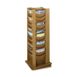 Safco 48-Pocket Solid Wood Rotating Display Rack