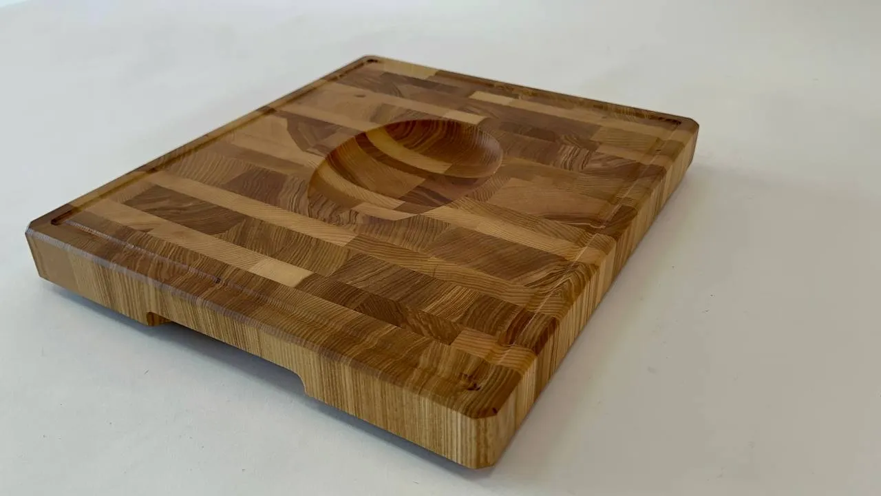 Safe Oyster Shucking Tool: End Grain Wooden Clam Shucking Board