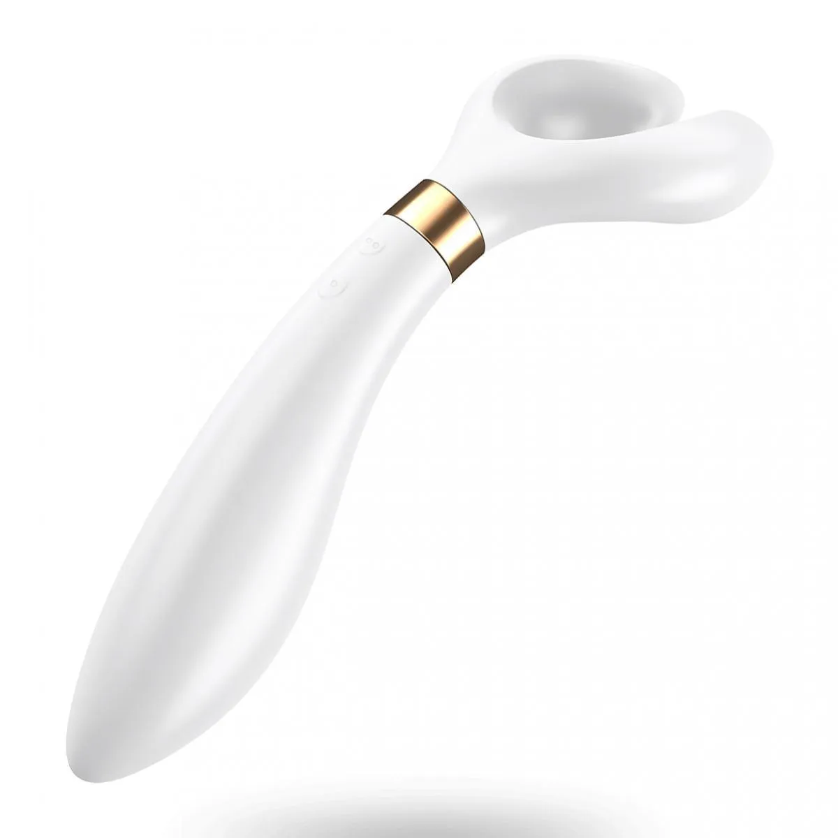 Satisfyer Partner Multifun Vibrator 3 - White Silicone Multi-Use Vibrator   Lube