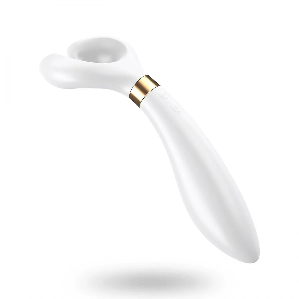 Satisfyer Partner Multifun Vibrator 3 - White Silicone Multi-Use Vibrator   Lube