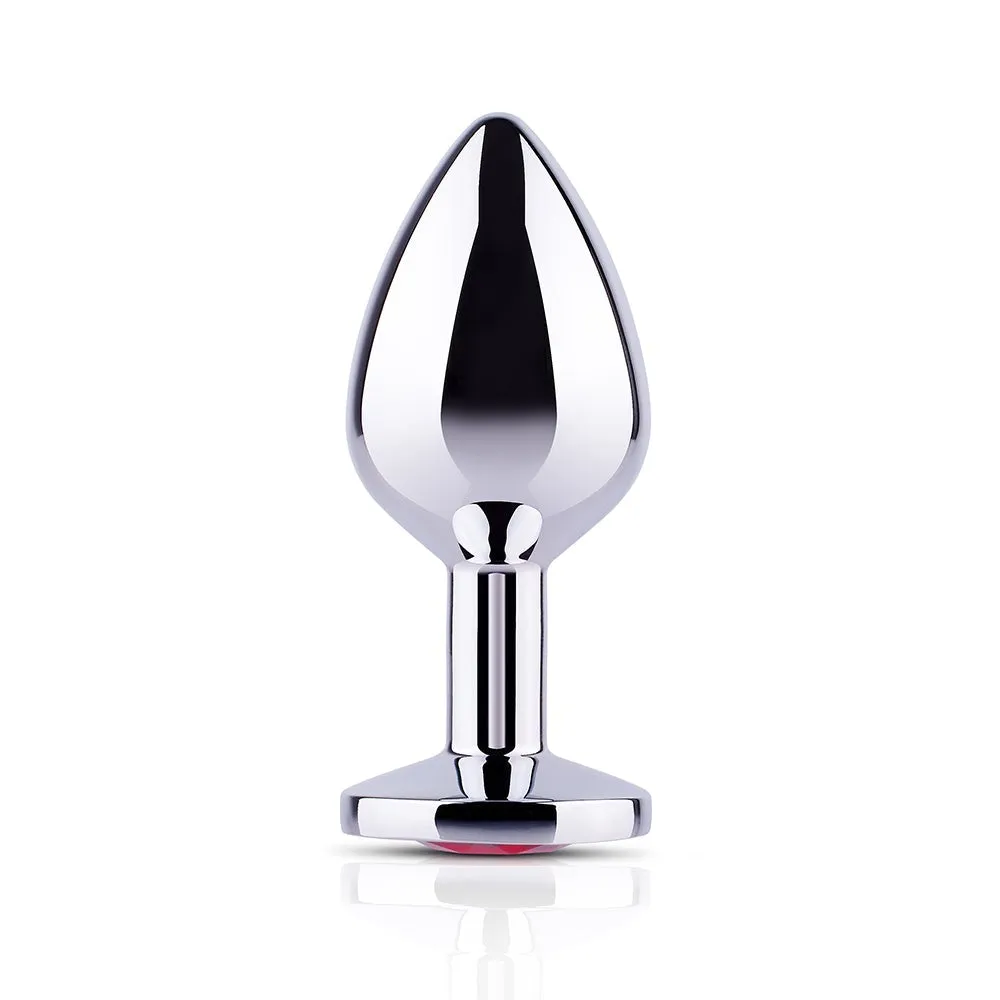 Scandals Metal Butt Plug with Crystal - Temperature Responsive Aluminium Plug