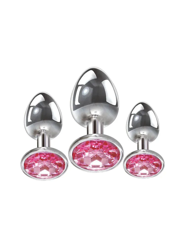 Scandals Metal Butt Plug with Crystal - Temperature Responsive Aluminium Plug