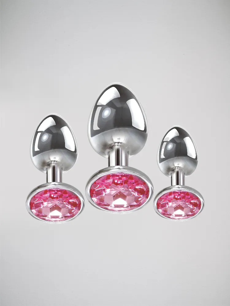 Scandals Metal Butt Plug with Crystal - Temperature Responsive Aluminium Plug