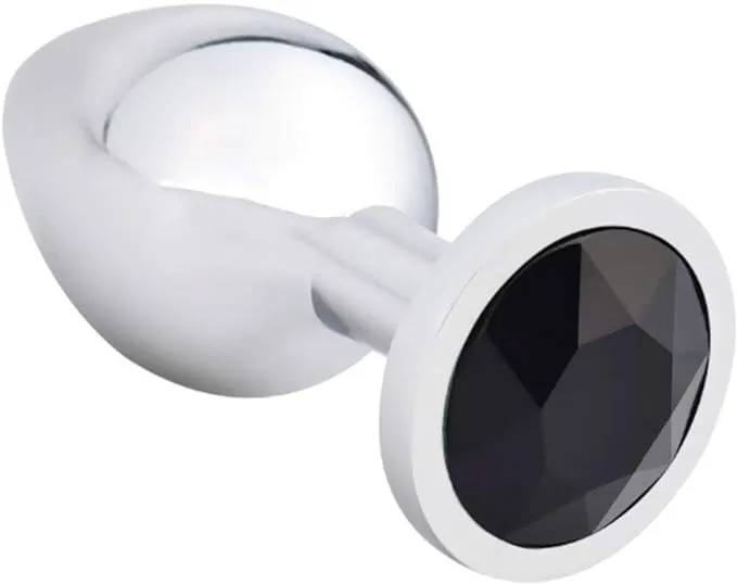 Scandals Metal Butt Plug with Crystal - Temperature Responsive Aluminium Plug