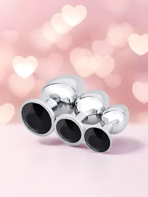 Scandals Metal Butt Plug with Crystal - Temperature Responsive Aluminium Plug