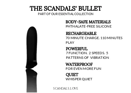 Scandals Rechargeable Bullet Vibrator with 7 Powerful Functions