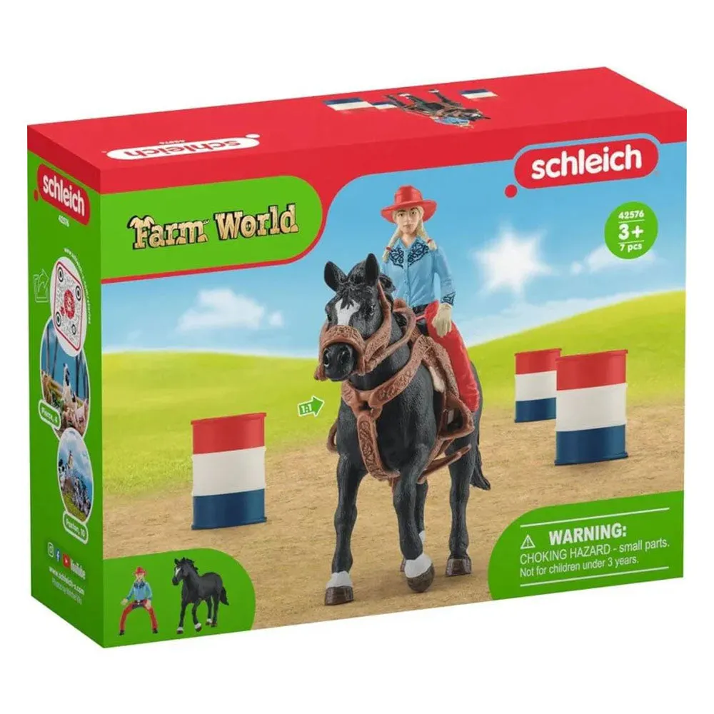 Schleich - Farm World - Cowgirls Barrel Racing Fun