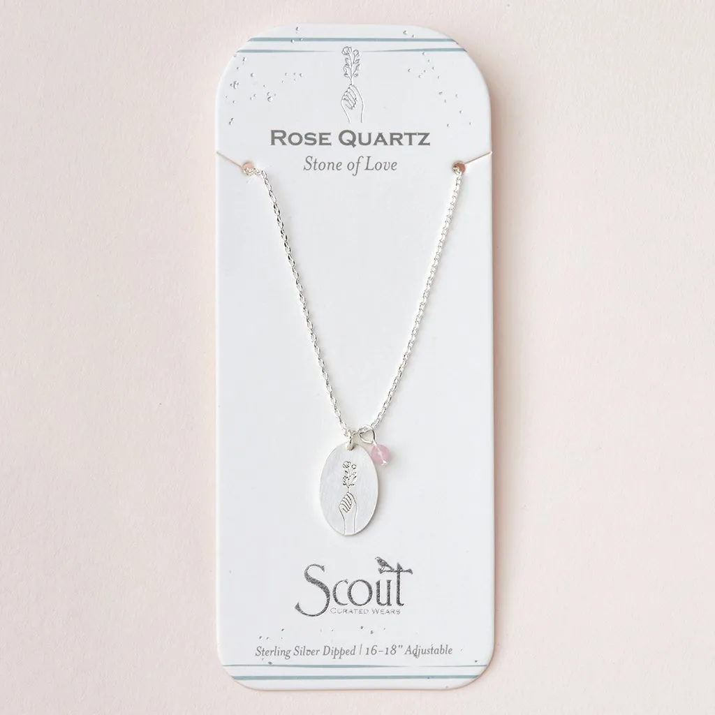 Scout Curated Wears Intention Charm Necklace - Rose Quartz/Silver