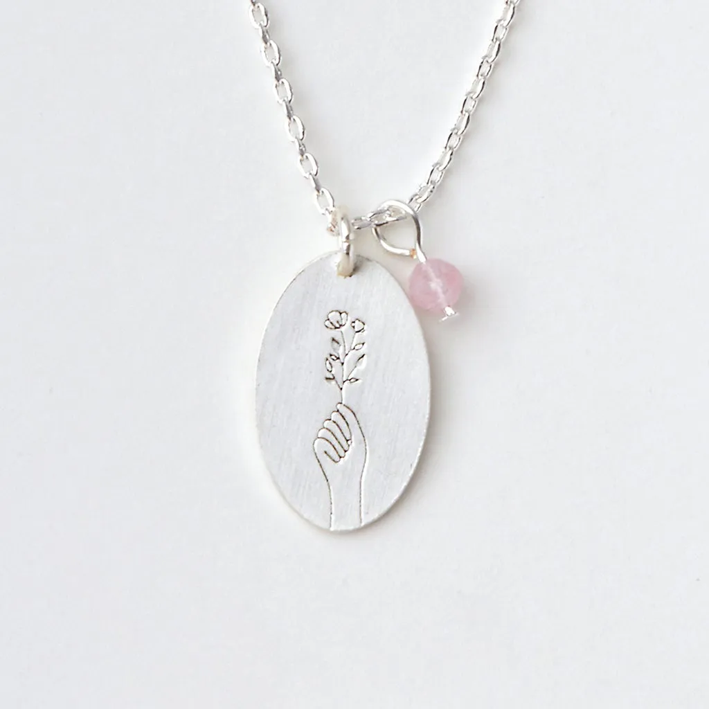 Scout Curated Wears Intention Charm Necklace - Rose Quartz/Silver