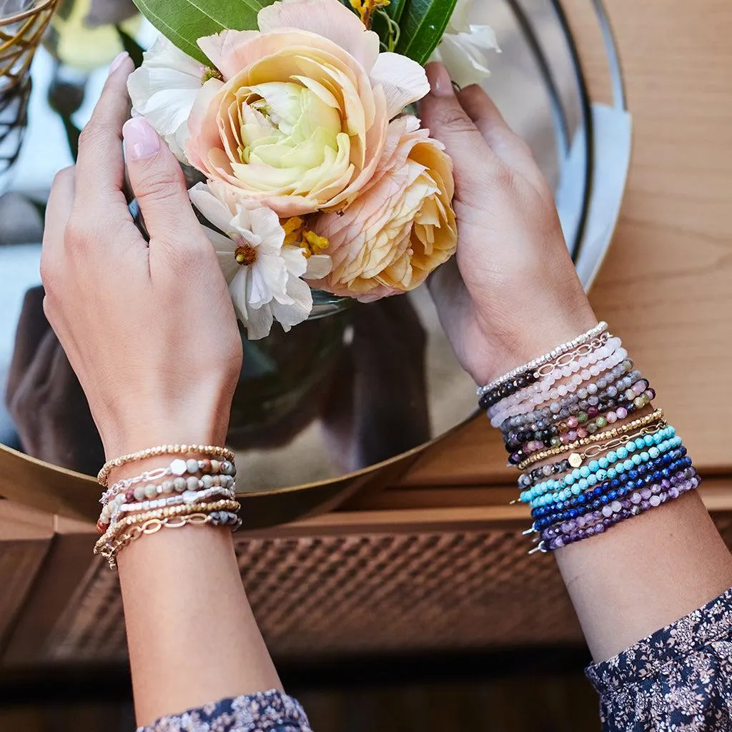 Scout Curated Wears Mini Faceted Stone Stacking Bracelet - Rose Quartz