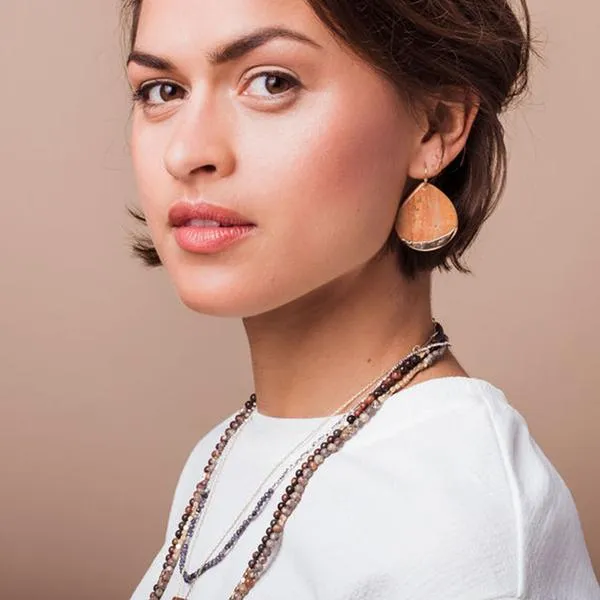 Scout Curated Wears Stone Dipped Teardrop Earring - Rose Quartz