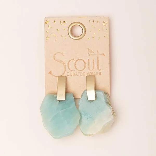 Scout Curated Wears Stone Slice Earring - Rose Quartz