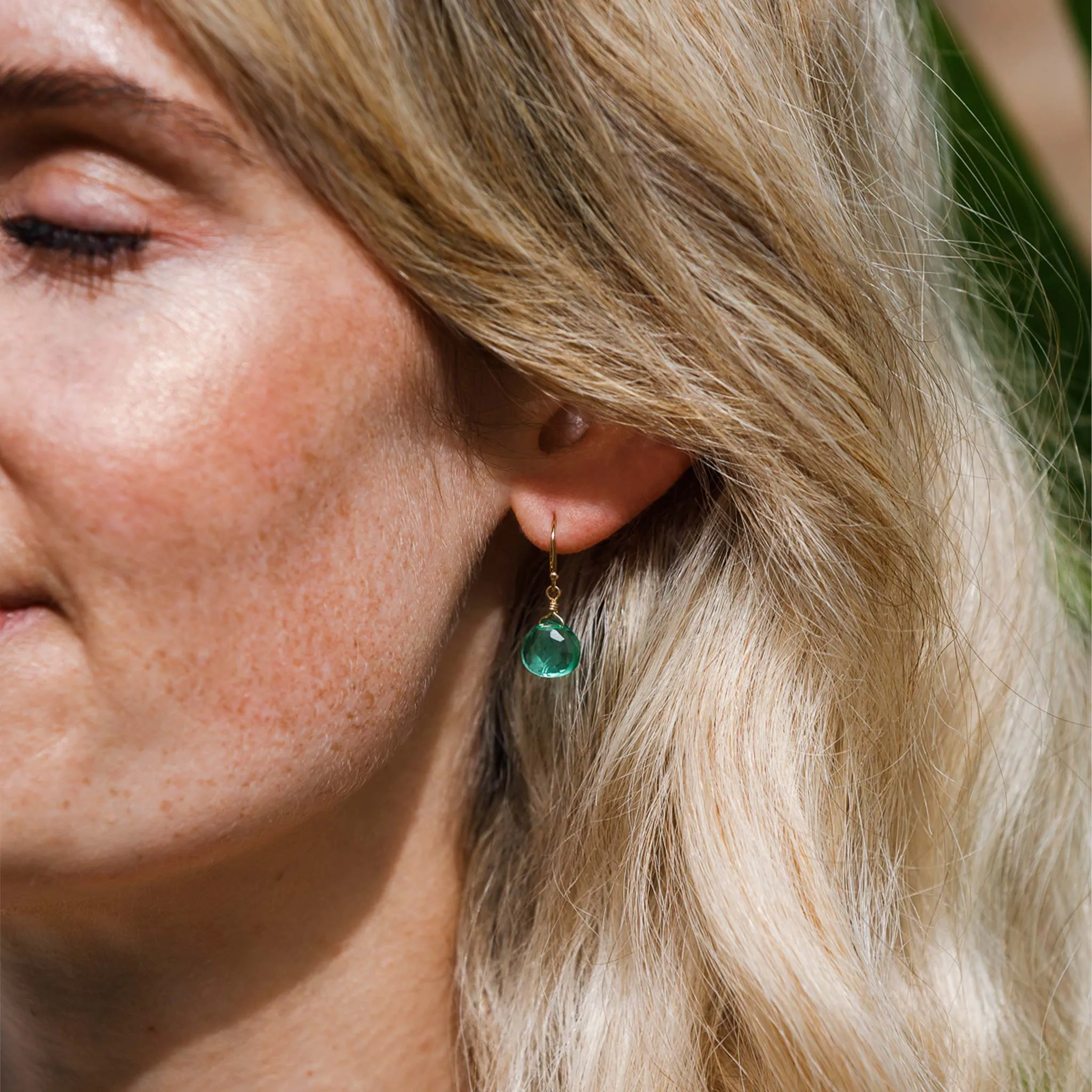Seafoam Green Quartz Isla Drop Earrings