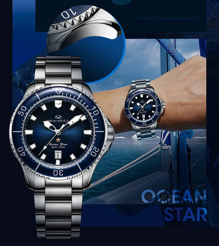 Seagull 40mm Unisex Ocean Star Pro 30Bar Waterproof Diving Swimming Automatic Watch 1213