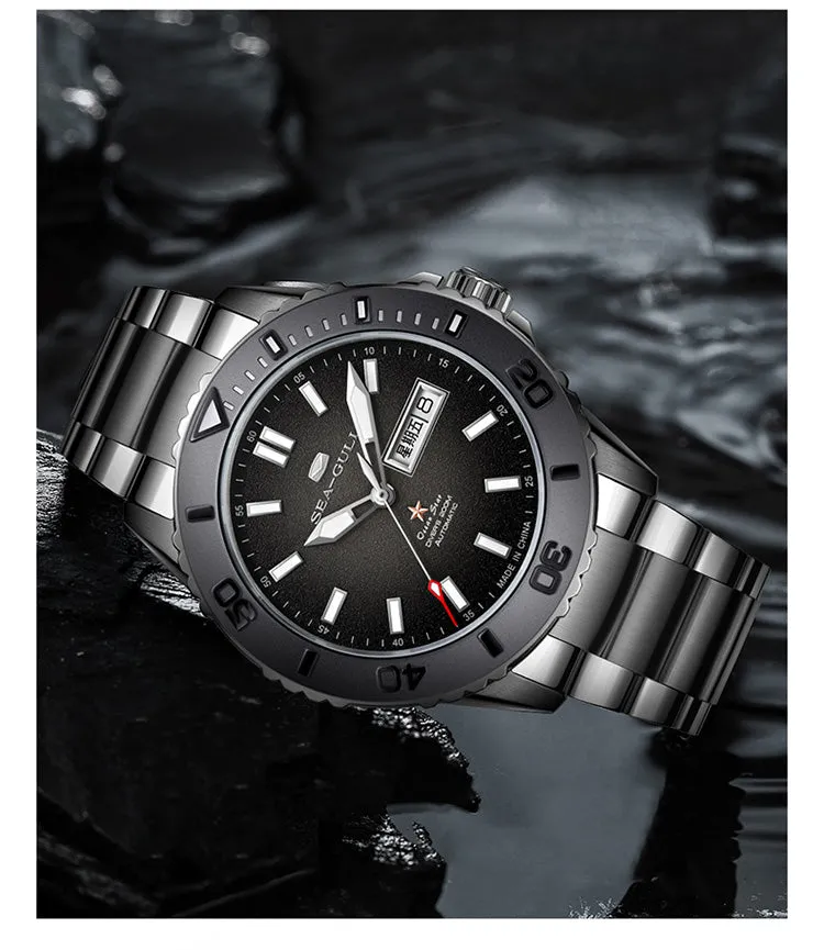 Seagull Dual Calendar Ceramic Bezel 44mm Ocean Star Automatic Diving Watch 1047