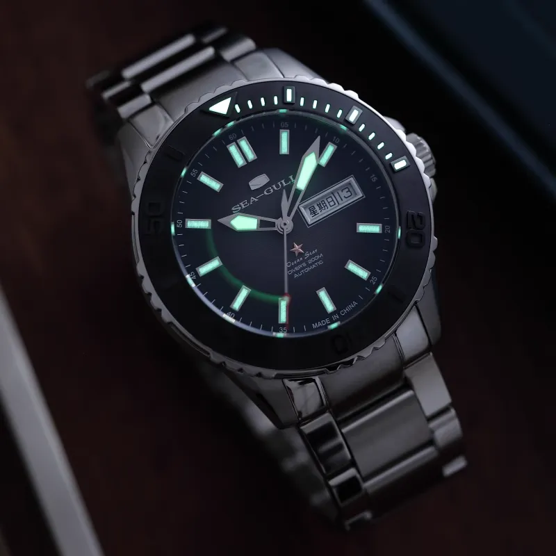 Seagull Dual Calendar Ceramic Bezel 44mm Ocean Star Automatic Diving Watch 1047