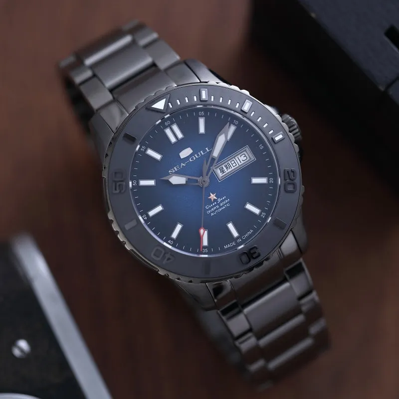 Seagull Dual Calendar Ceramic Bezel 44mm Ocean Star Automatic Diving Watch 1047