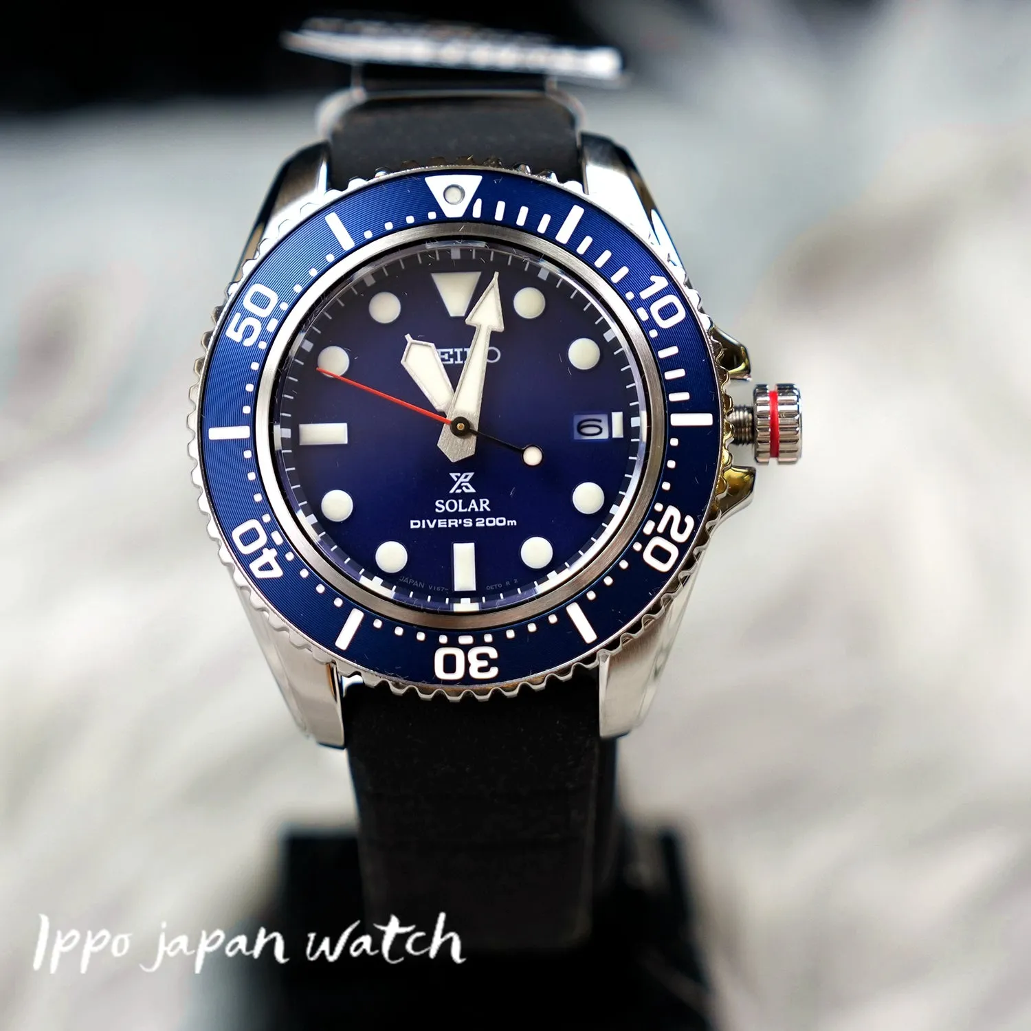 Seiko Prospex Solar SBDJ055 SNE593P1 Men's Watch Blue Dial Silicone Strap