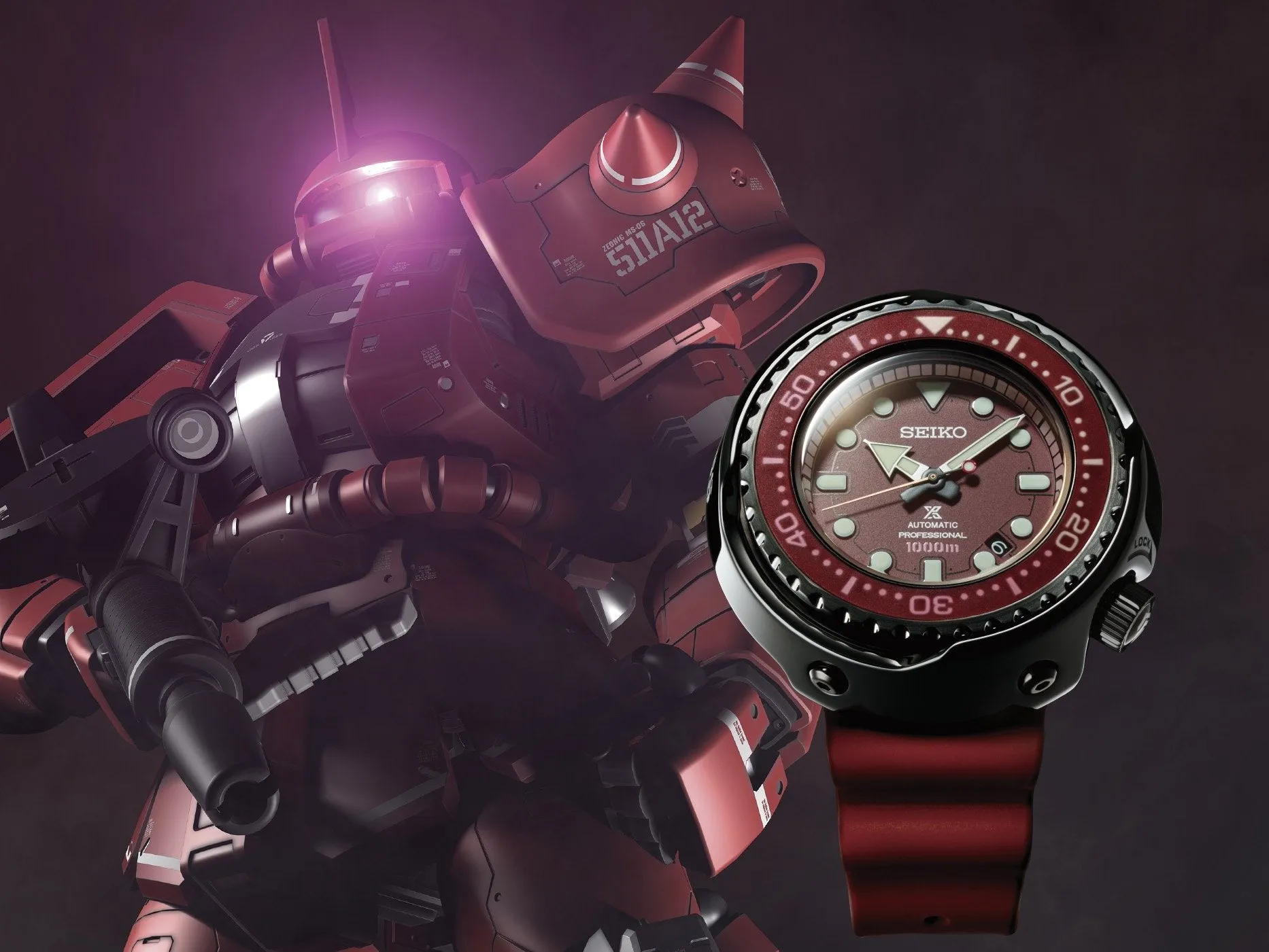 Seiko Prospex x Gundam 40th Anniversary Char Zaku Automatic Professional 1000M Tuna SLA031 (SBDX029)