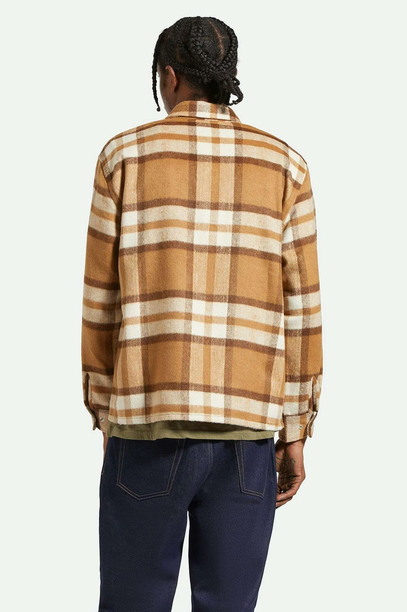 Selden Soft Brushed L/S Flannel Overshirt - Tan/Bison