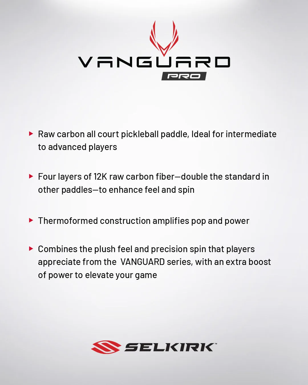 Selkirk VANGUARD Pro - Invikta Pickleball Paddle (Charcoal)
