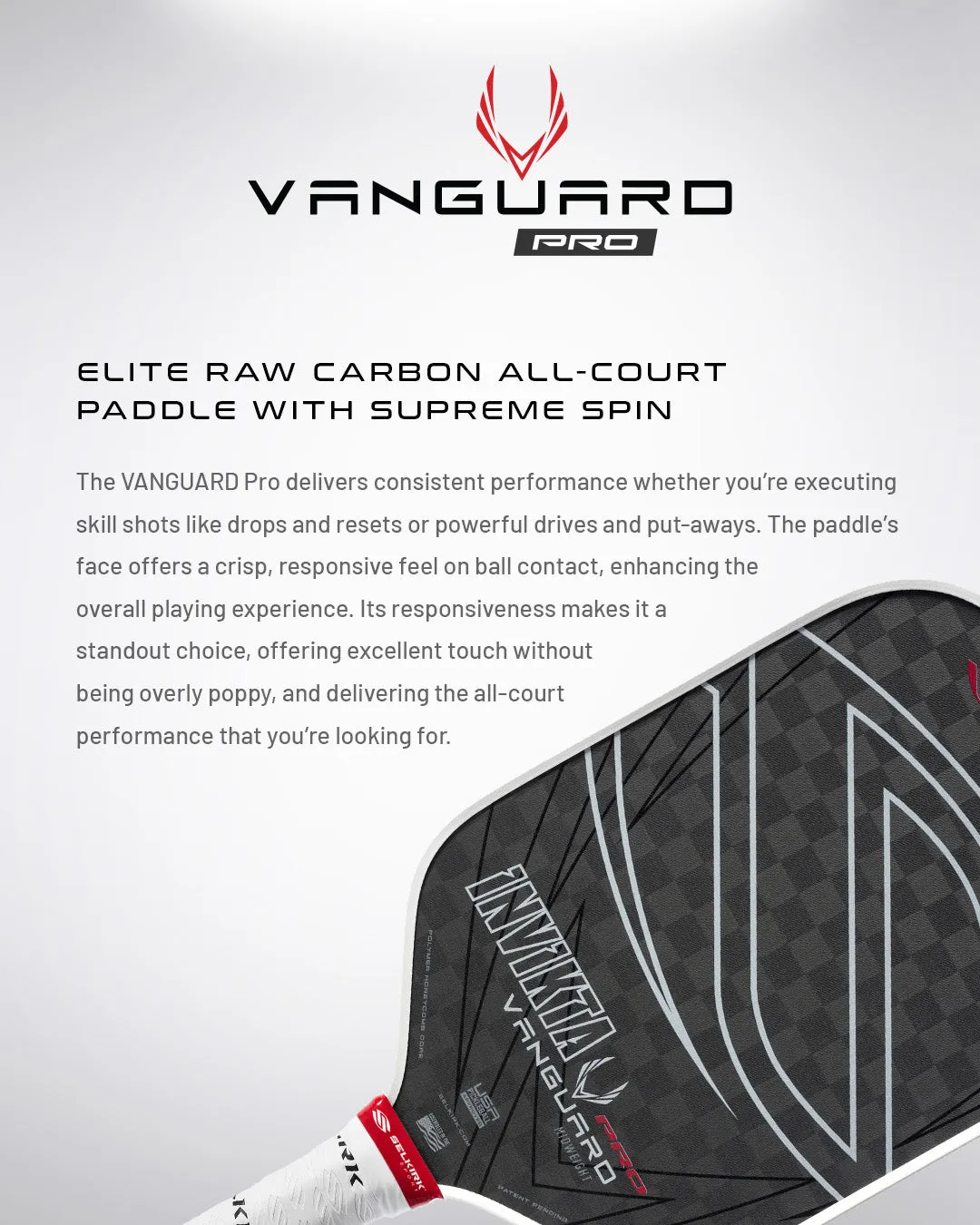 Selkirk VANGUARD Pro - Invikta Pickleball Paddle (Charcoal)