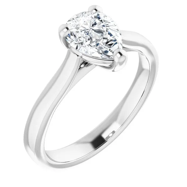 Serenity Pear Diamond Solitaire Engagement Ring