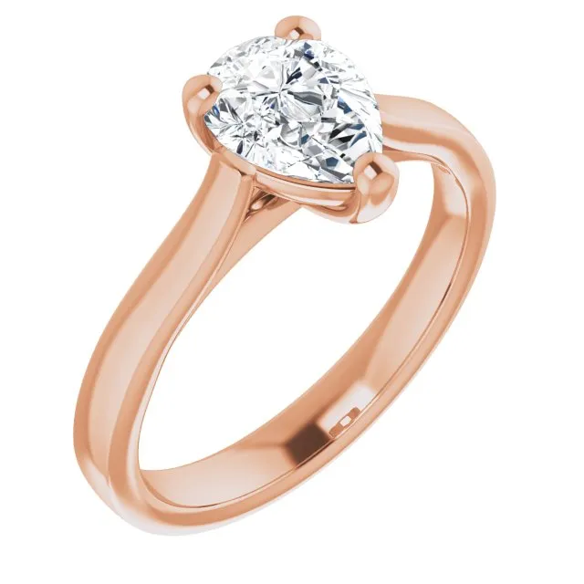 Serenity Pear Diamond Solitaire Engagement Ring