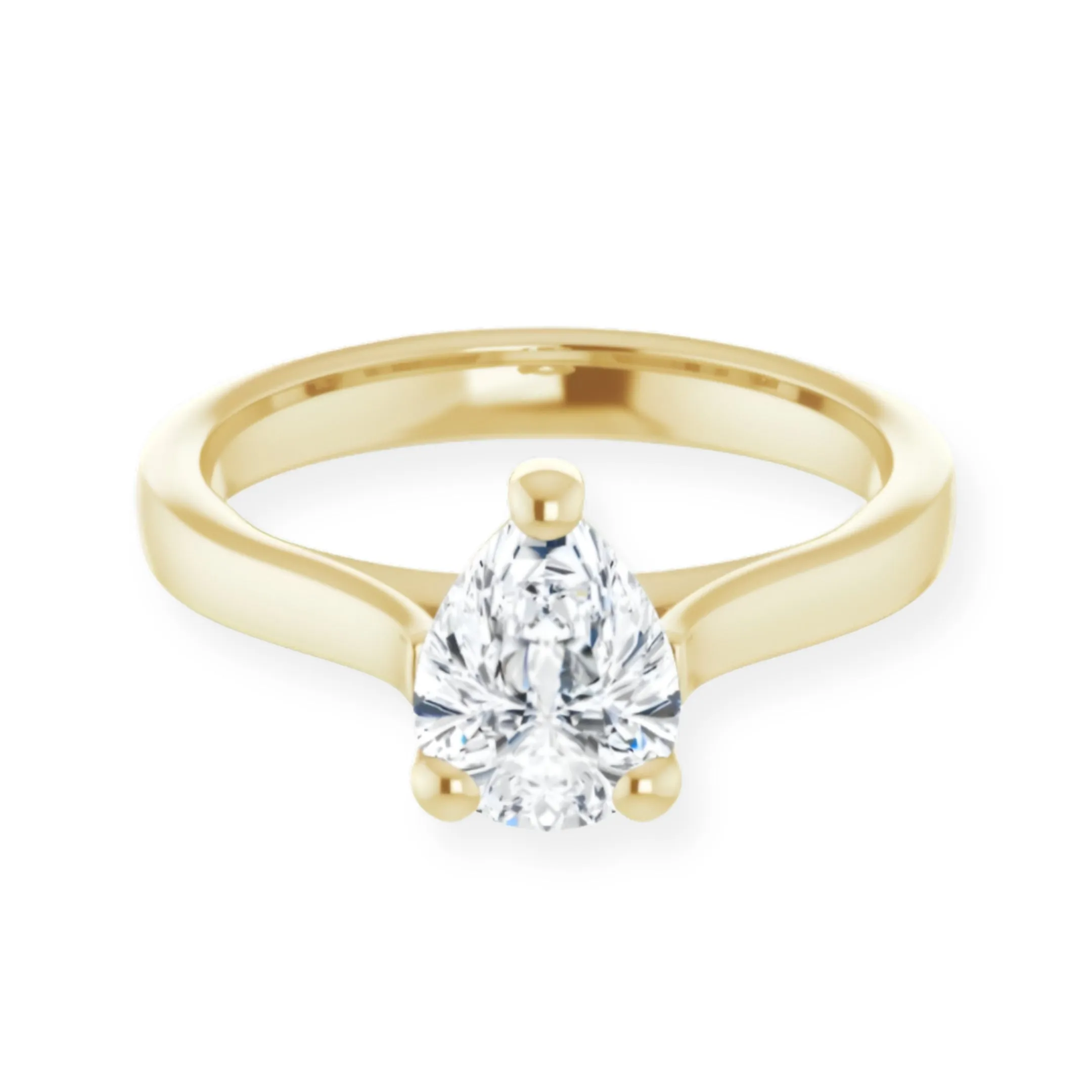 Serenity Pear Diamond Solitaire Engagement Ring