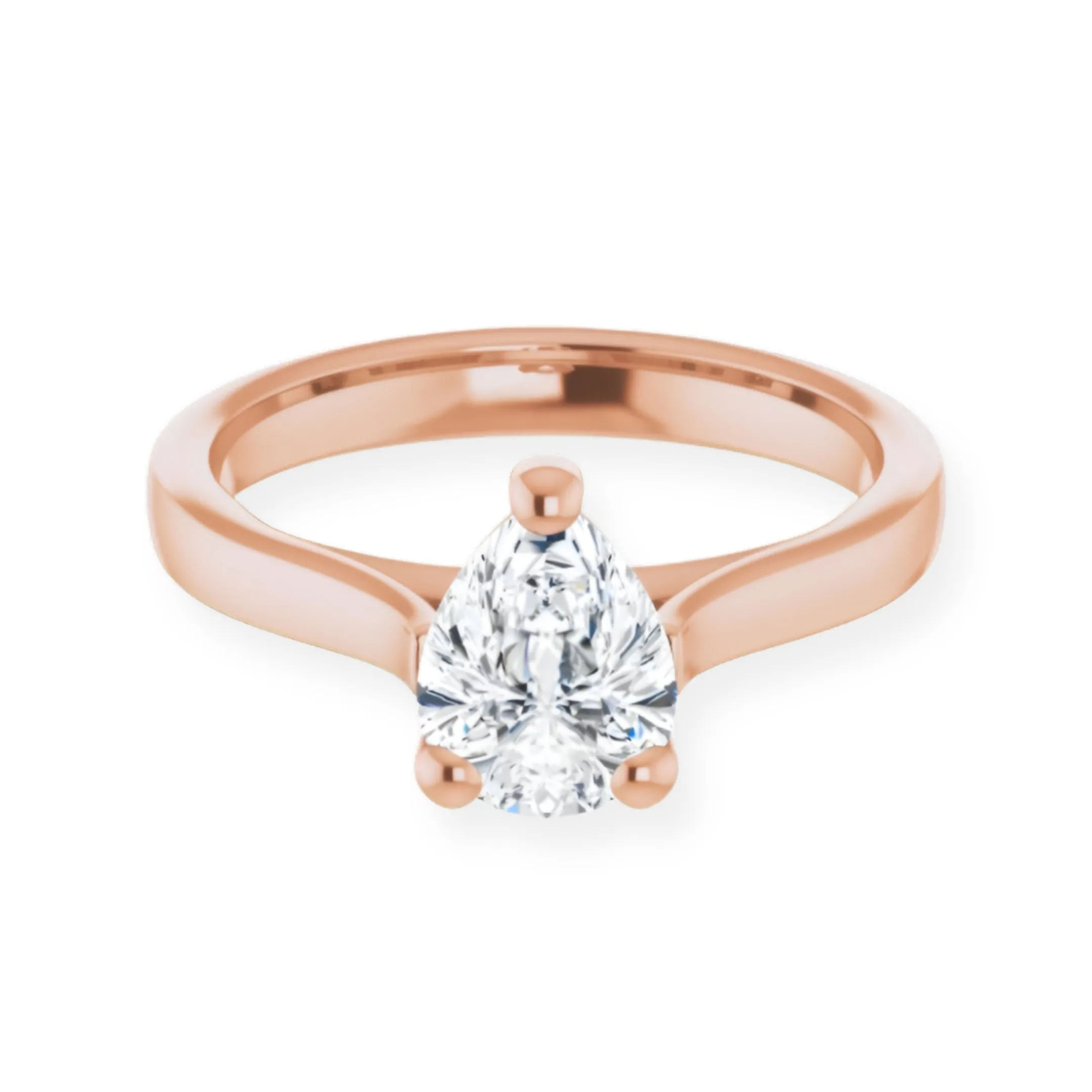 Serenity Pear Diamond Solitaire Engagement Ring