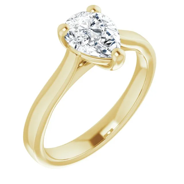 Serenity Pear Diamond Solitaire Engagement Ring