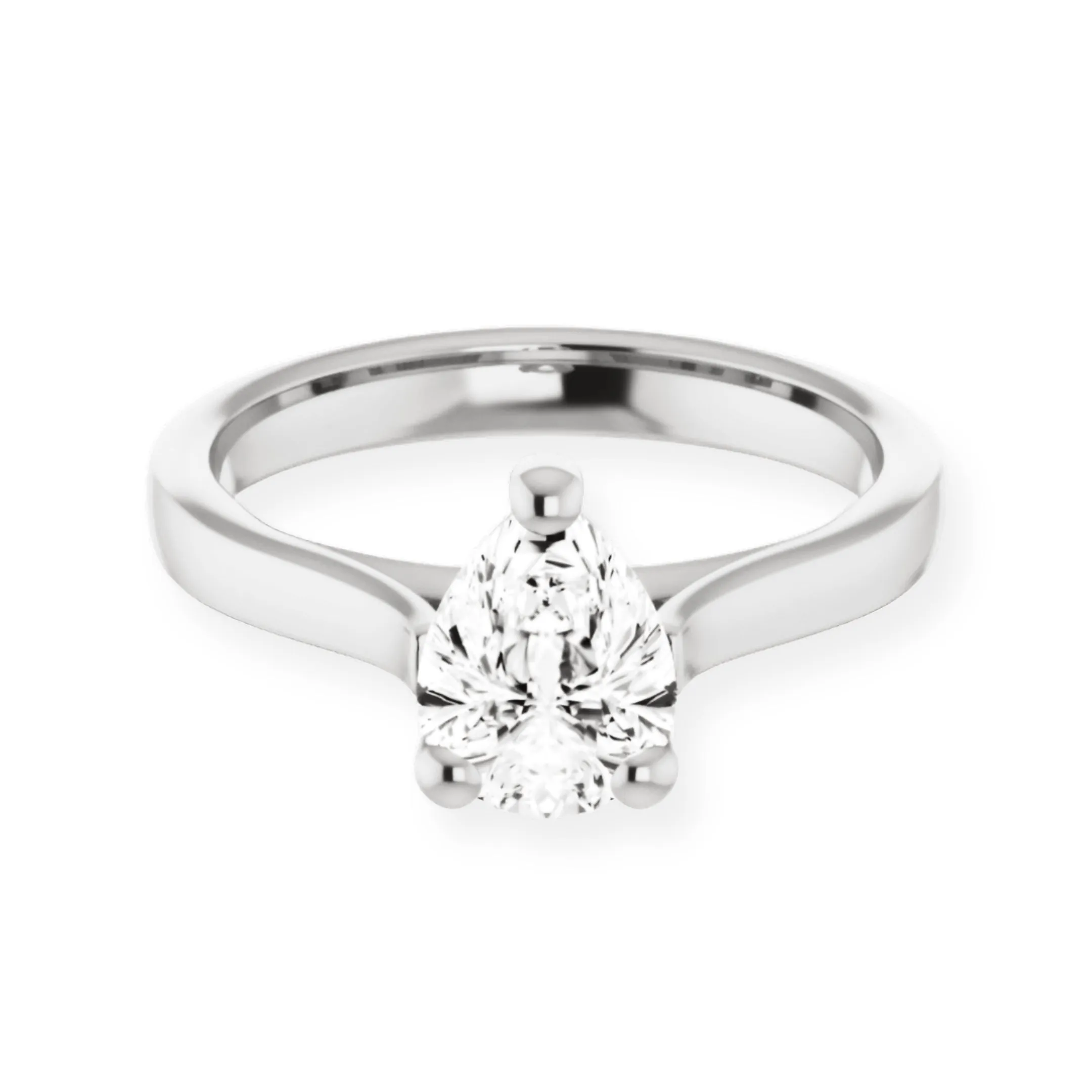 Serenity Pear Diamond Solitaire Engagement Ring