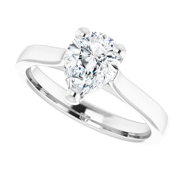 Serenity Pear Diamond Solitaire Engagement Ring