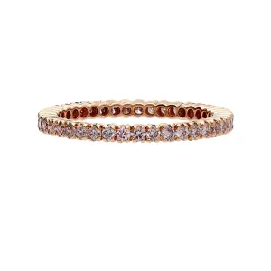 Sethi Couture 18K Rose Gold Prong Pink Diamond Eternity Band - Size 7