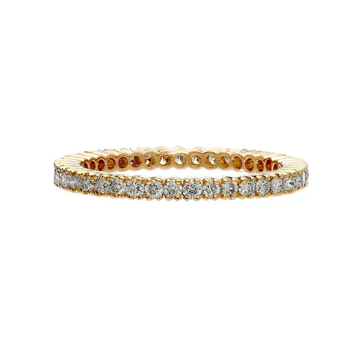 Sethi Couture 18K Yellow Gold Prong White Diamond Eternity Band - Size 6